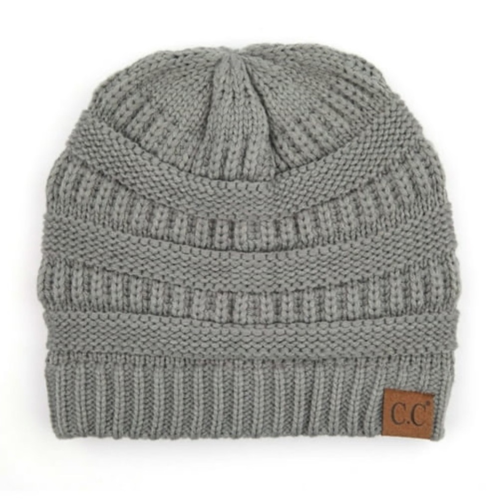 C.C. Brand Gray Cable Knit Beanie